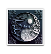 Artistic canvas with themes of light and shadow interplay.